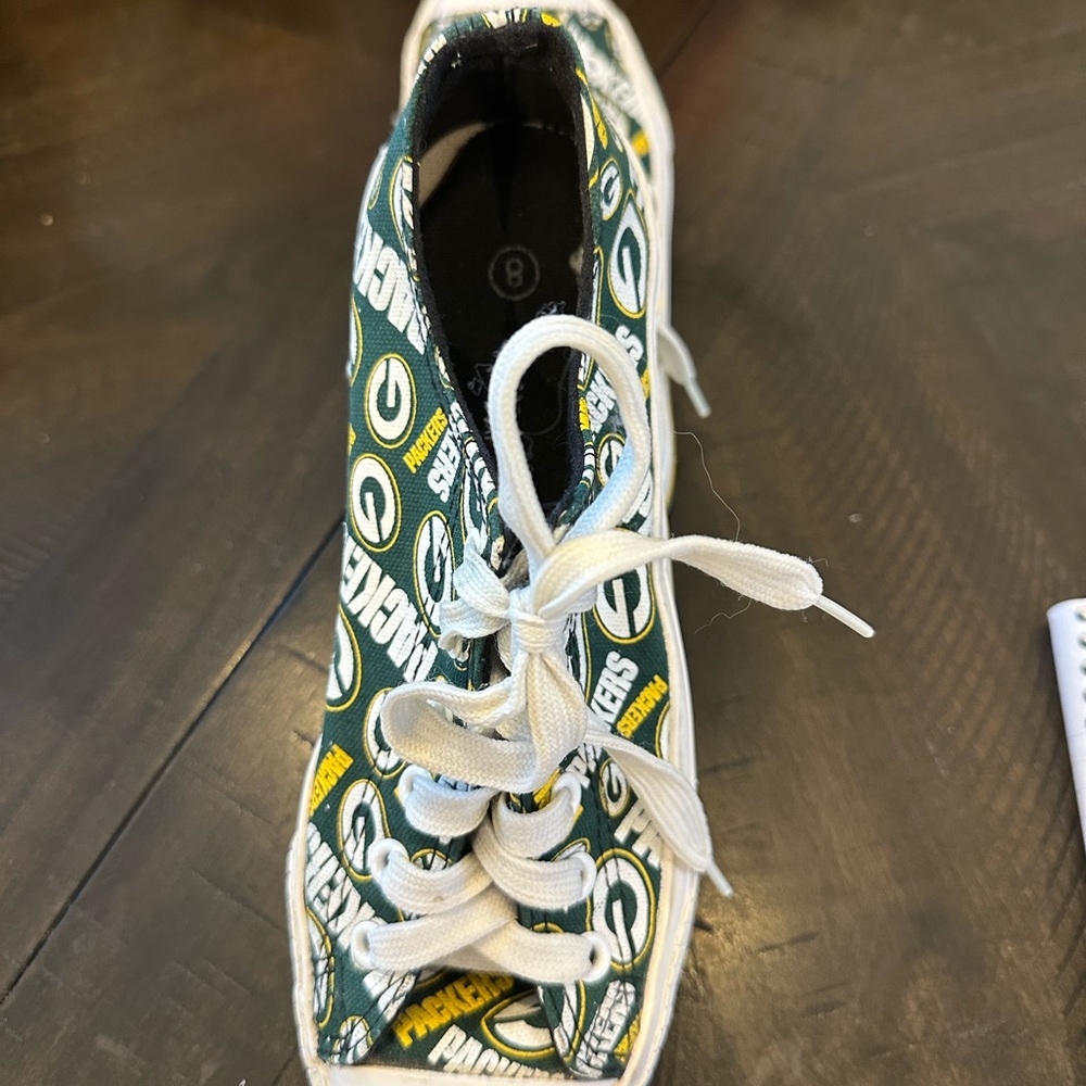 Packers Themed Women's Sneakers - Green and White - Picture 5 of 5